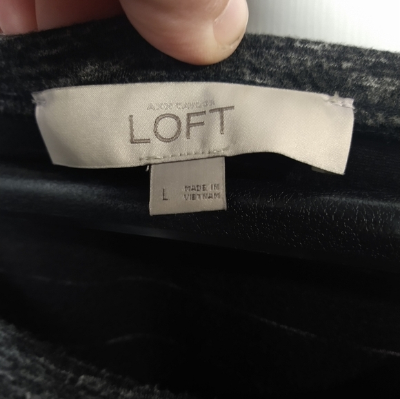 LOFT dark grey white heather designed straight dress. Size L - Picture 7 of 10